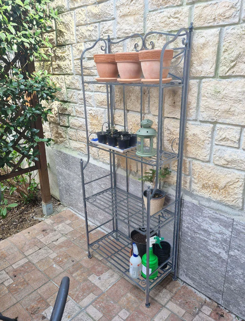 Eatagere 4 piani bianco ossidato in Acciaio cm 61x32x156 - NARDI