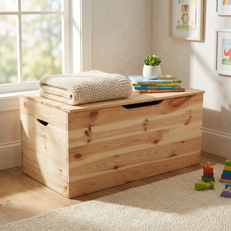 Cassapanca pino 100 cm in Legno cm 100x50x40 - CAMRON