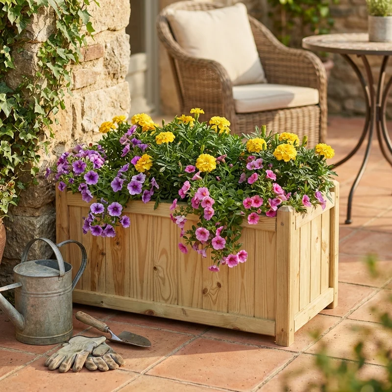 Fioriera da Giardino in Legno cm 80x40x40 - FLOWER