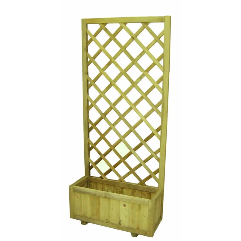 Fioriera da Giardino con griglia in Legno cm 30x75x180 - ALWYN