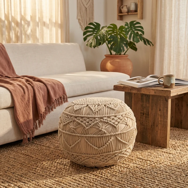 Pouf da giardino macramè - CLAUDIO