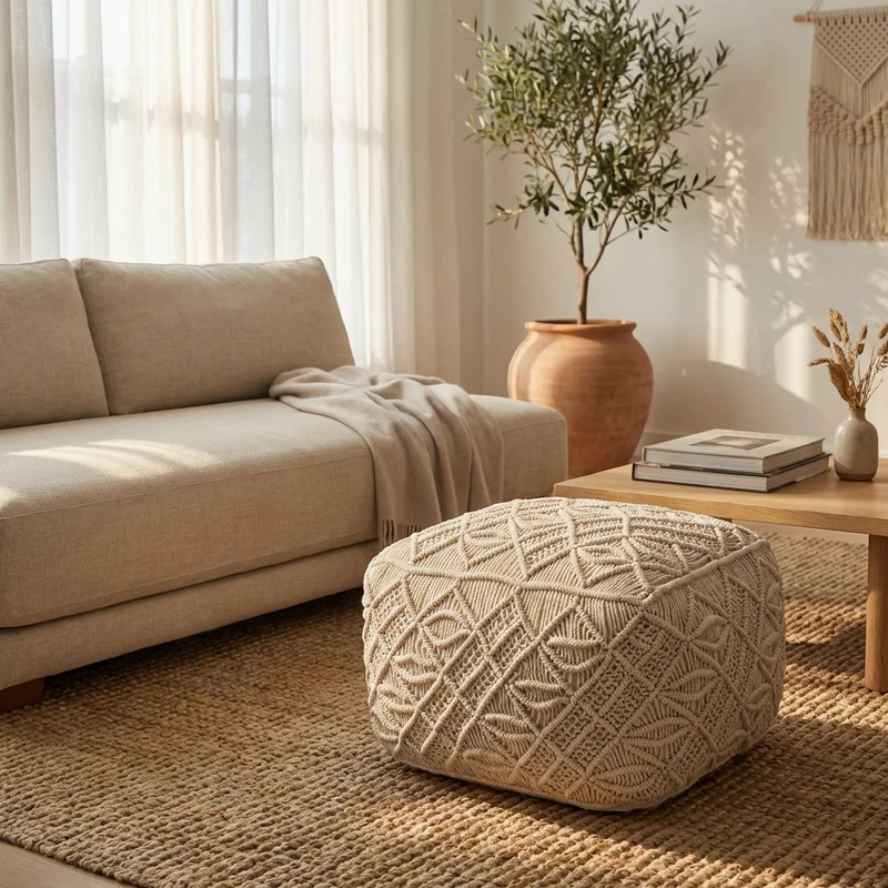 Pouf da giardino macramè - ZANE