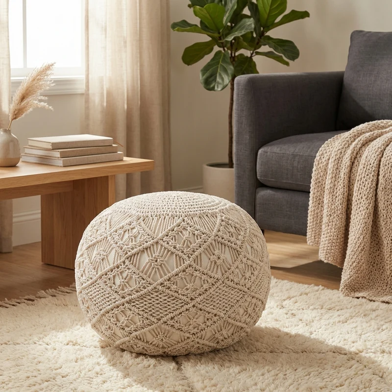 Pouf da giardino macramè - YVONNE