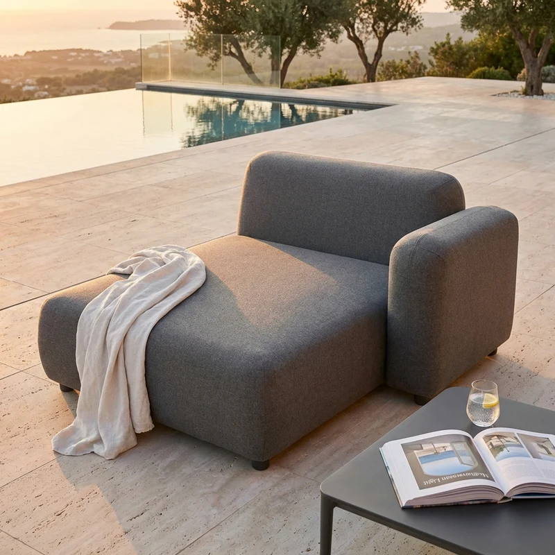 Divano da giardino chaiselongue modulo sx - PETRA