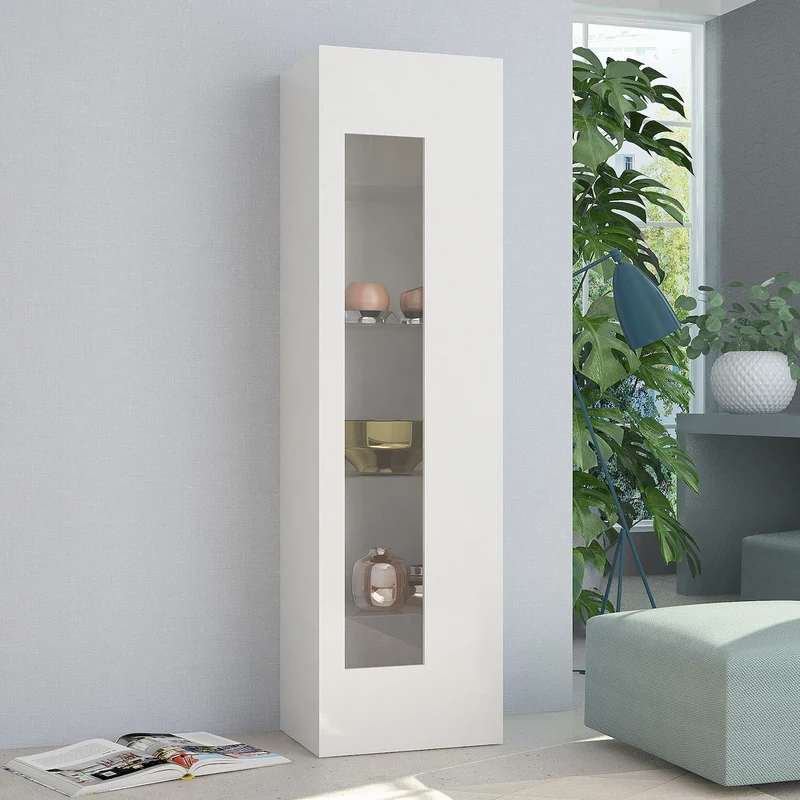 Vetrina soggiorno moderna Bandol Shelf White