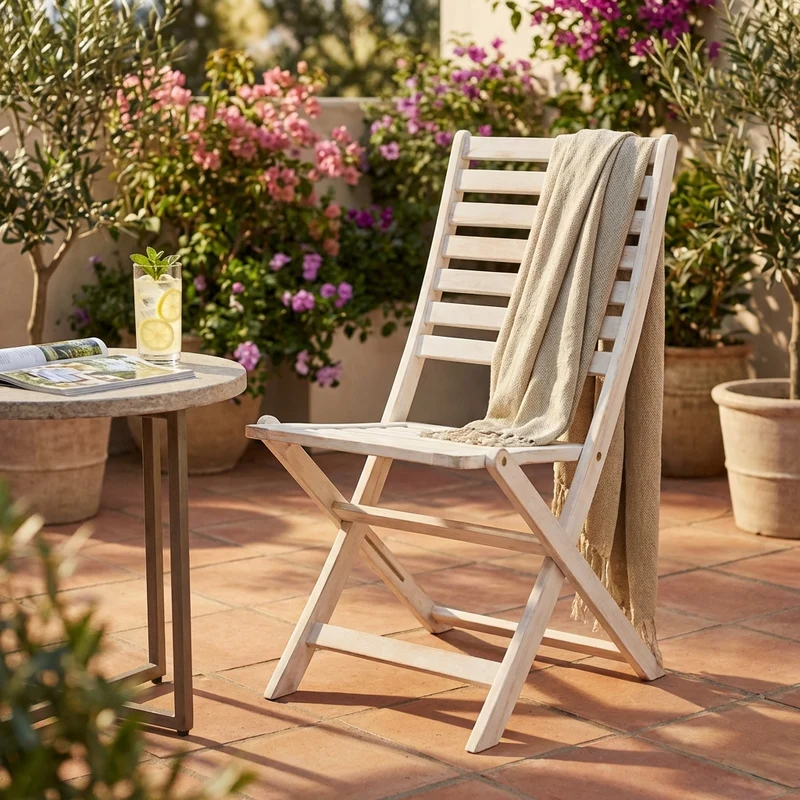 Sedia da Giardino Pieghevole in Legno Acacia cm 46x57x91 - THIS