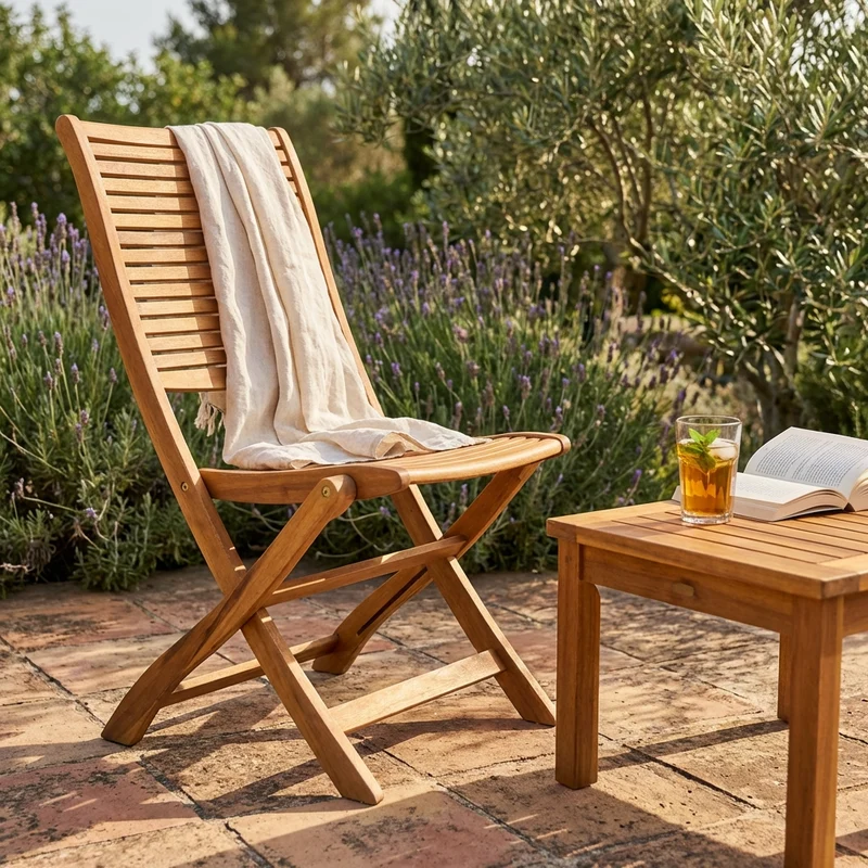 Poltrona da Giardino Pieghevole in Legno Acacia cm 50x65x94 - GERALD