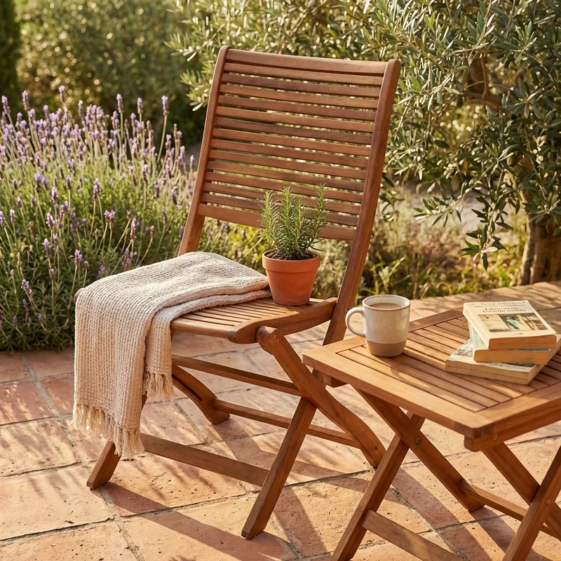 Poltrona da Giardino Pieghevole in Legno Acacia cm 50x65x94 - GERALD