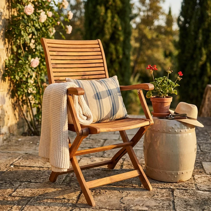 Poltrona da Giardino Pieghevole in Legno Acacia cm 55x64x94 - HAL