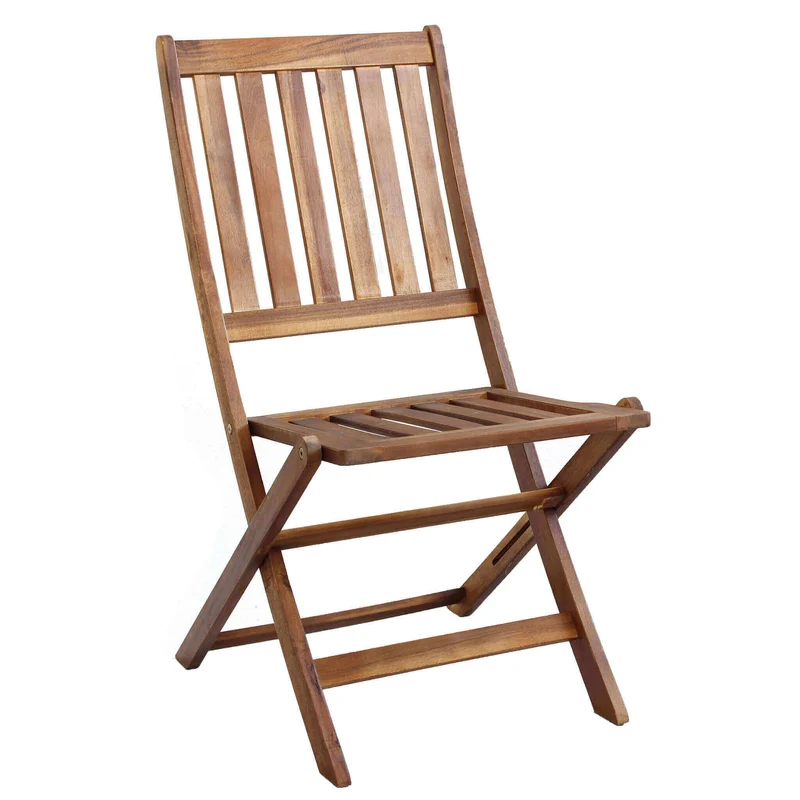 Sedia da Giardino Pieghevole in Legno Acacia cm 46x57x91 - TYRIK