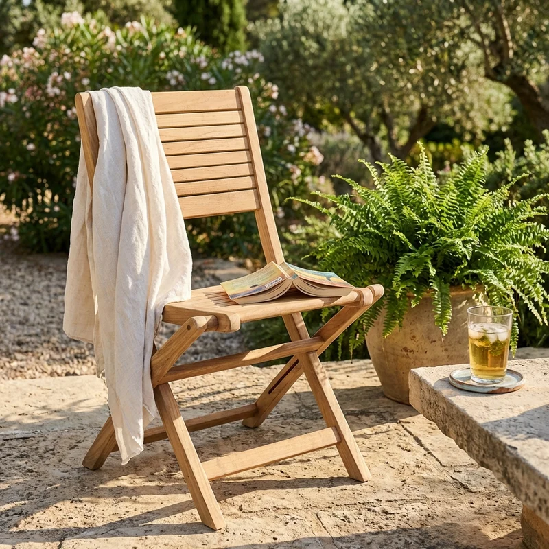 Sedia da Giardino Pieghevole in Legno Teak cm 42x51x85 - THOR