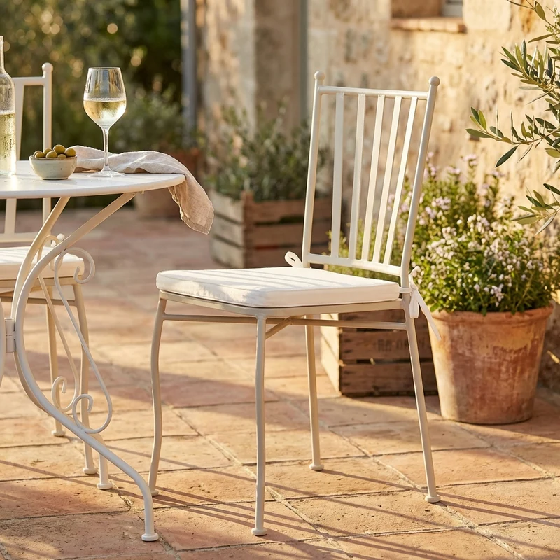 Sedia da Giardino con cuscino in Acciaio cm 41x53x90 - NEVIL