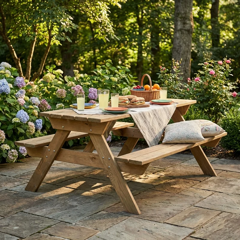Tavolo pic nic di pino impregnato 200x148x70 - PICNIC