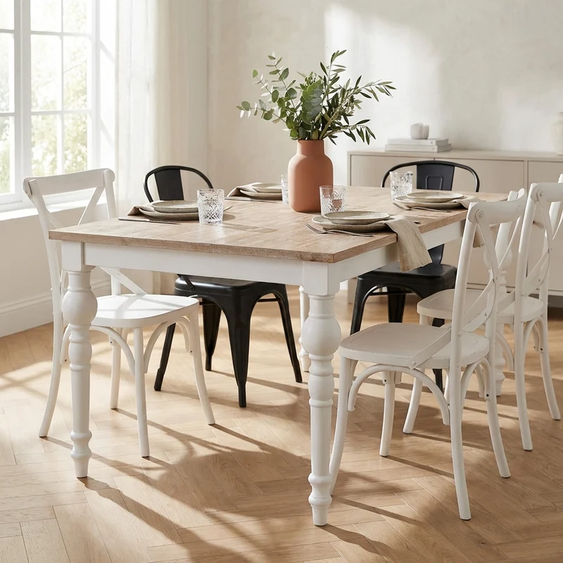 Tavolo da Pranzo Vintage Shabby Chic 200x100 cm - CROSS