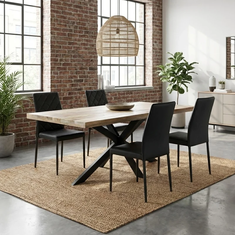 Tavolo da pranzo in legno di acacia 220x100 cm - WYATT