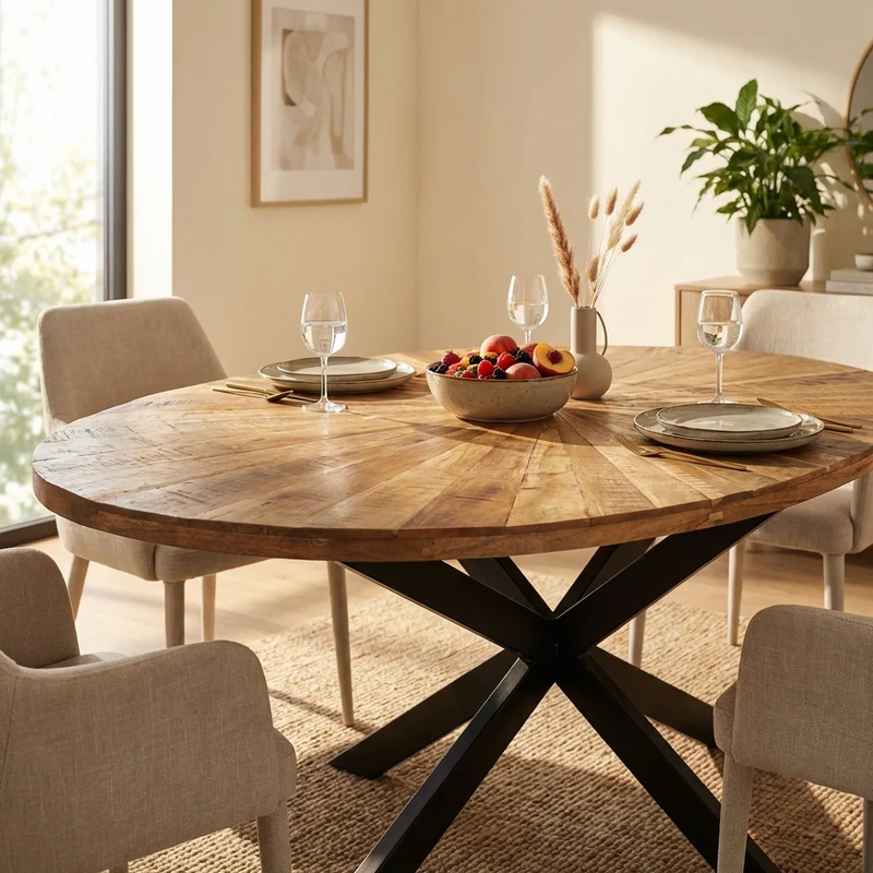 Tavolo da pranzo ovale in legno di acacia 220x100 cm - ATTICO