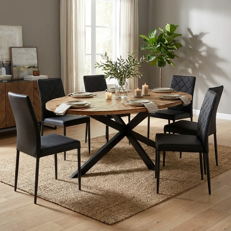Tavolo da pranzo ovale in legno di acacia 220x100 cm - ATTICO