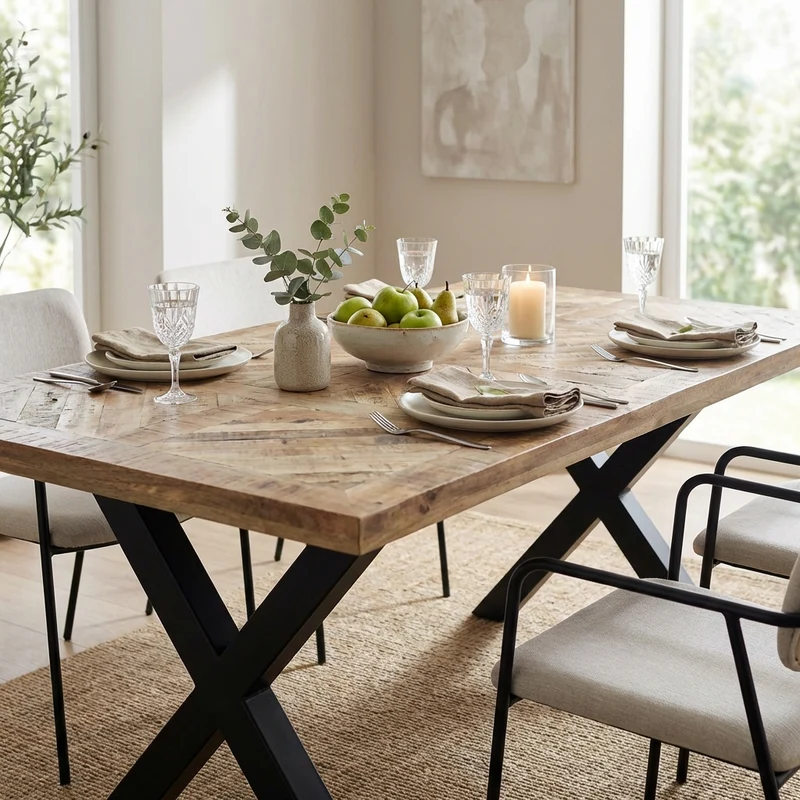 Tavolo da pranzo in legno di acacia 180x90 cm - FOSTER