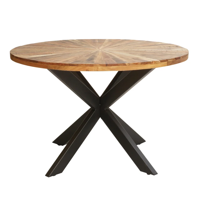 Tavolo da pranzo rotondo 120 cm in legno di acacia - DRAKE
