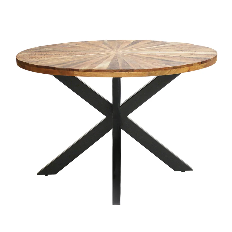 Tavolo da pranzo rotondo 120 cm in legno di acacia - DRAKE
