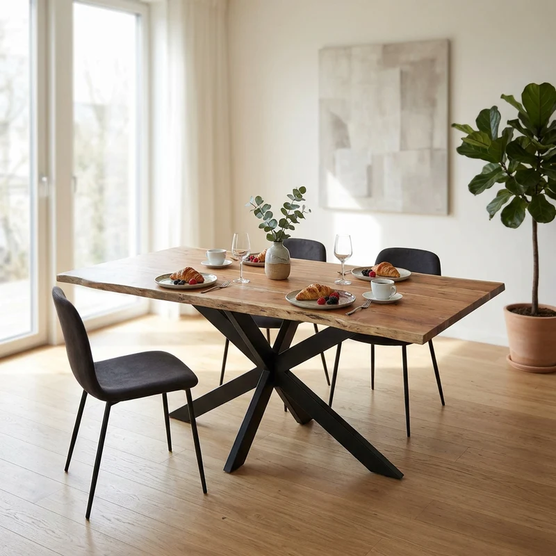 Tavolo da pranzo in legno di acacia 180x90 cm - GRANT