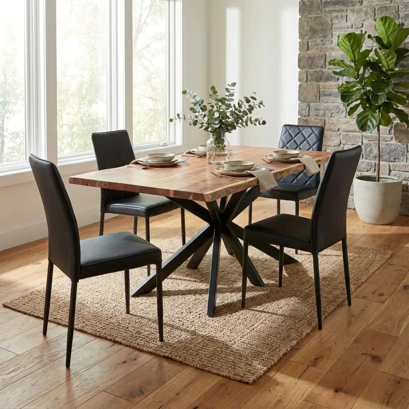 Tavolo da pranzo in legno di acacia 180x90 cm - GRANT