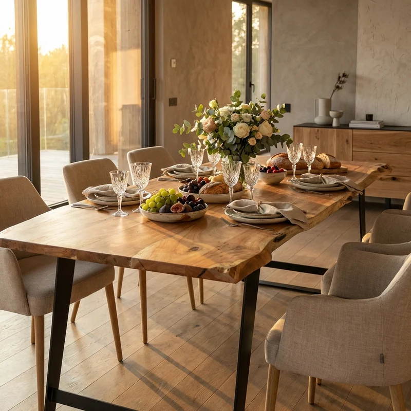 Tavolo da pranzo in legno di acacia 200x100 - CARLY