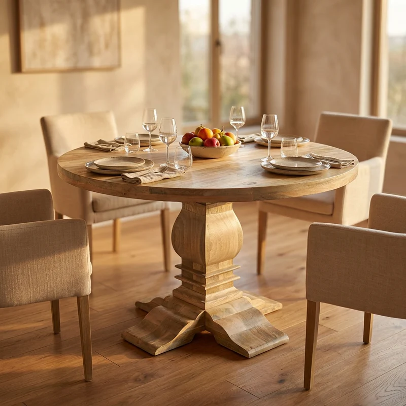 Tavolo da pranzo rotondo in legno diametro 130 - SUTTON