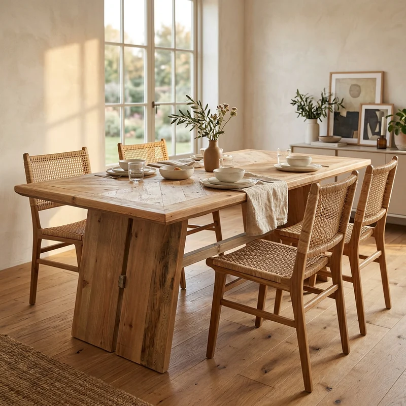 Tavolo da pranzo in legno di pino riciclato cm 180x95 - PINE