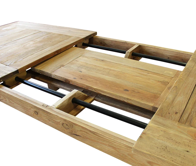Tavolo da pranzo allungabile in legno di pino riciclato 224/304x105 - PINE