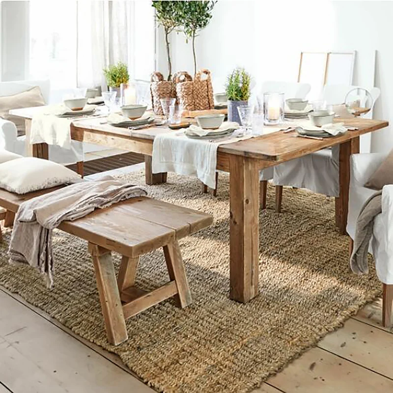 Tavolo da pranzo allungabile in legno di pino riciclato 224/304x105 - PINE