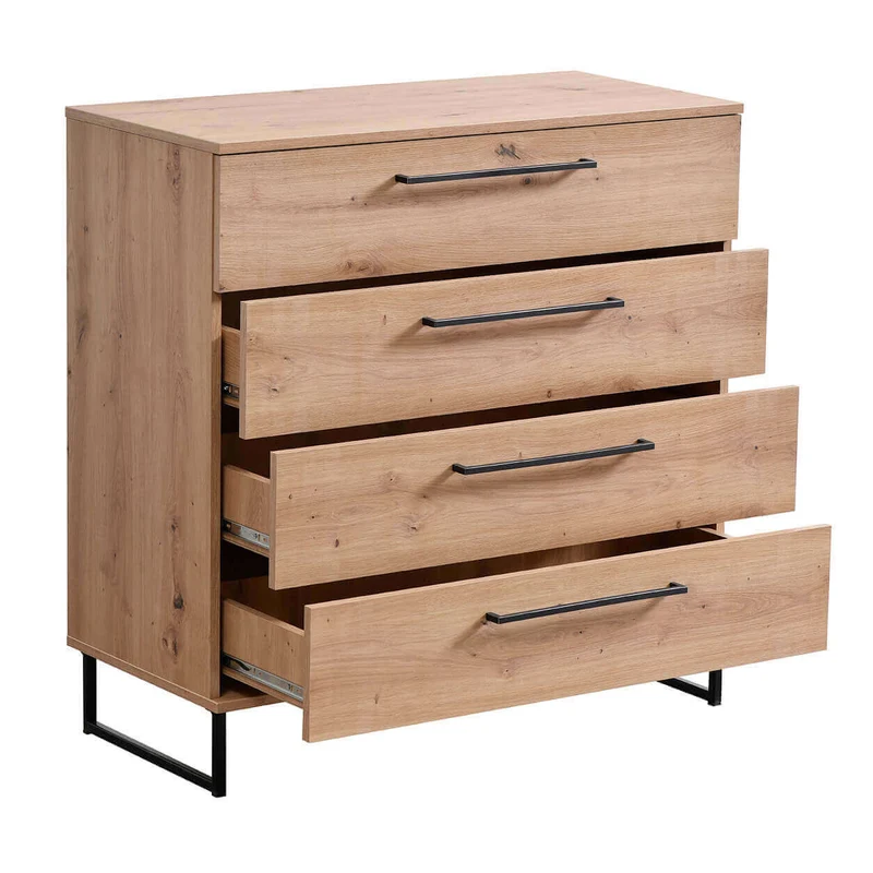 cassettiera moderna 4 cassetti cm 91 5x42x92 5 h - ZENWOOD