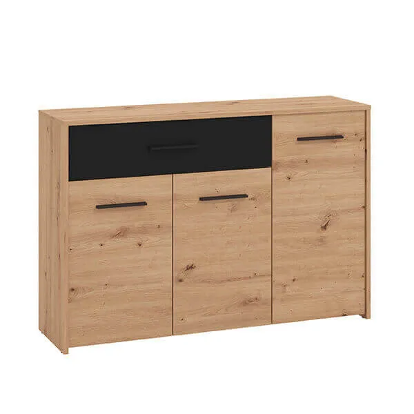 comò tre ante un cassetto moderno minimal in legno cm 119 2x33 2x80 5 h - TIMBER