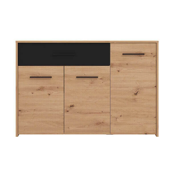 comò tre ante un cassetto moderno minimal in legno cm 119 2x33 2x80 5 h - TIMBER
