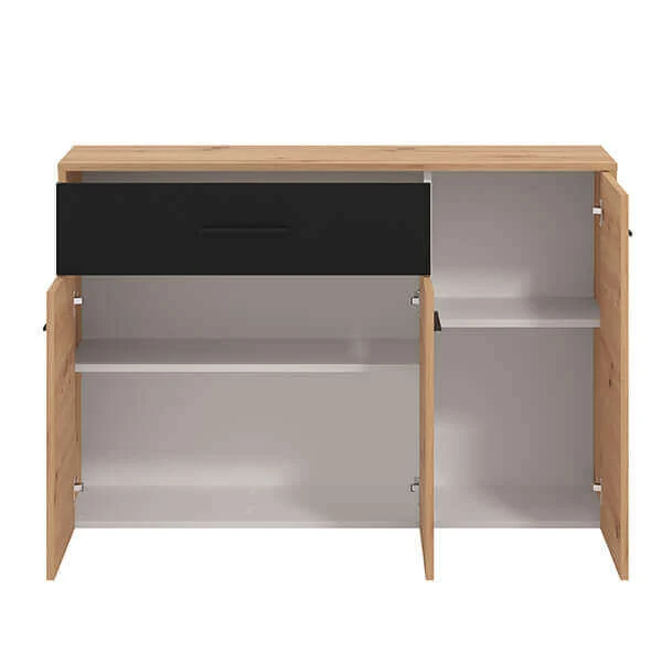 comò tre ante un cassetto moderno minimal in legno cm 119 2x33 2x80 5 h - TIMBER