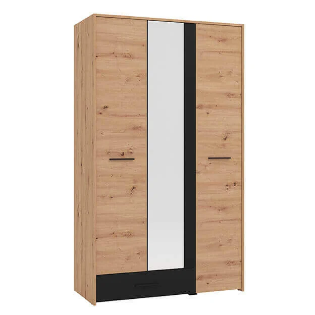 armadio tre ante moderno minimal in legno cm 119x53x203 7 h - CAD