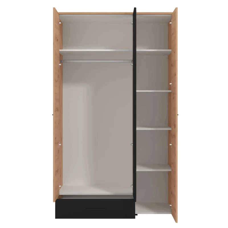 armadio tre ante moderno minimal in legno cm 119x53x203 7 h - CAD