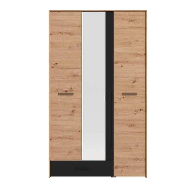 armadio tre ante moderno minimal in legno cm 119x53x203 7 h - CAD
