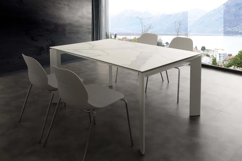 Tavolo allungabile in acciaio e ceramica Duarte Duo