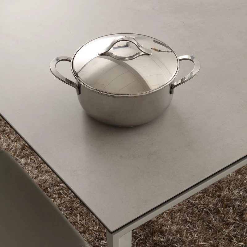 Tavolo allungabile in acciaio e ceramica Duarte Duo