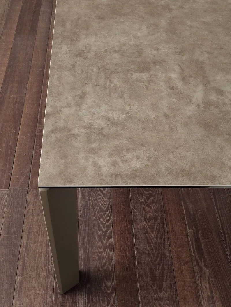Tavolo allungabile in acciaio e ceramica Duarte Duo