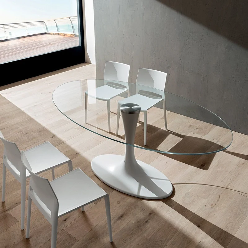 Tavolo fisso ovale Avalon Glass