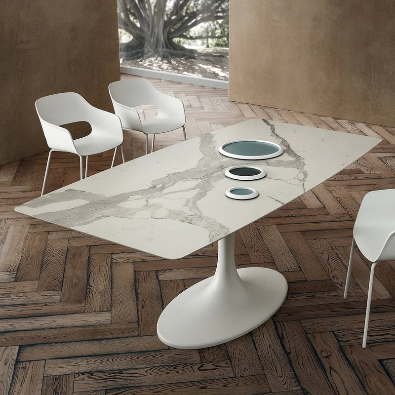 Tavolo fisso con piano a botte Avalon