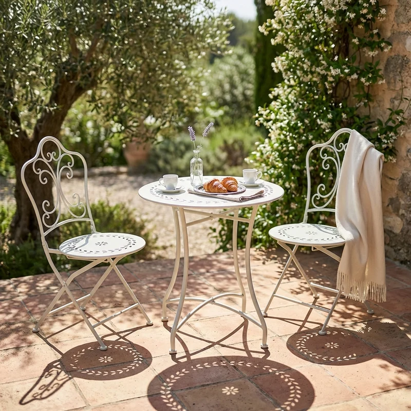 Set tavolo e sedie da giardino in acciaio - IVO