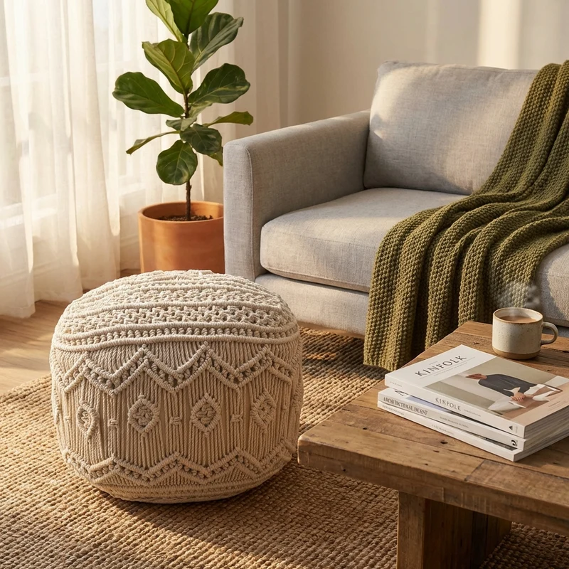 Pouf da giardino macramè - DELIA