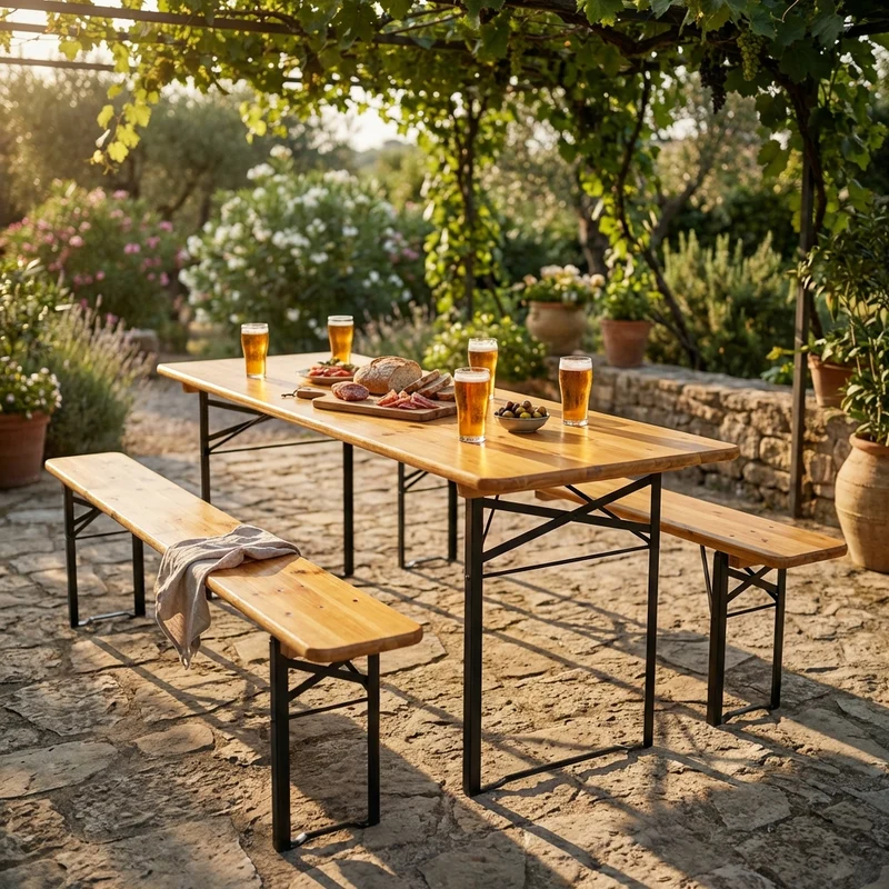 Set Birreria Tavolo con Panche cm 220x80 - SETBREWERY