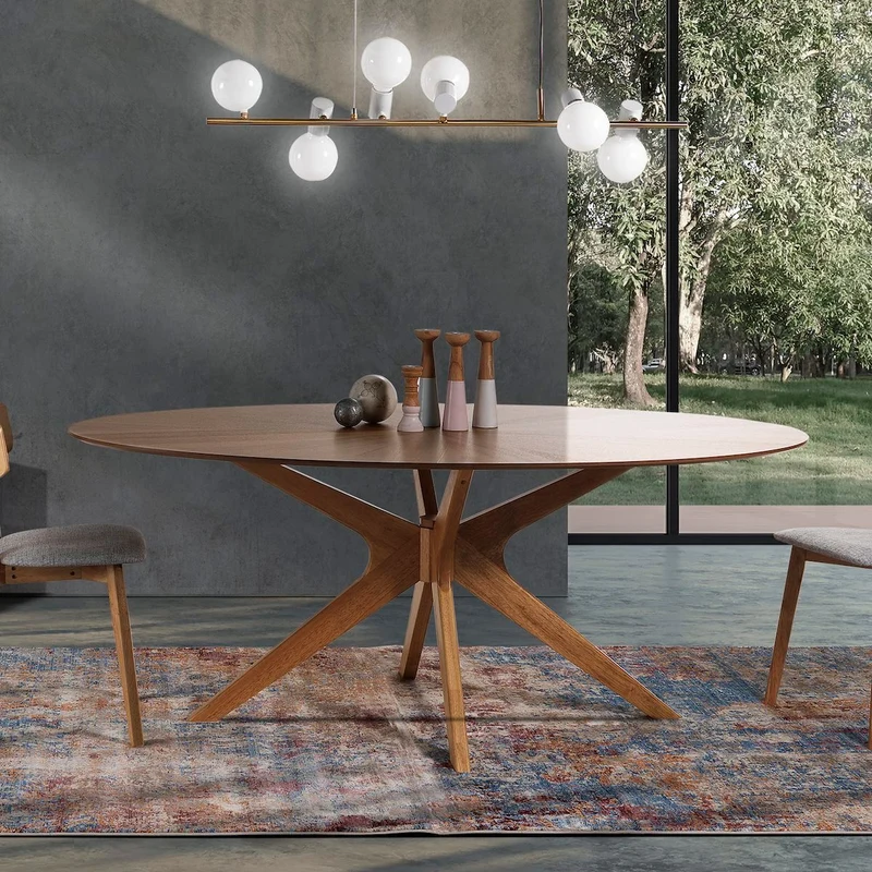 Tavolo da pranzo ovale in legno Hubbard Oak