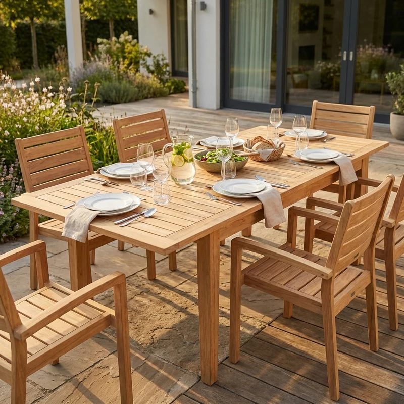 Tavolo da Giardino in Teak Allungabile 150/210x90 - POLDIE