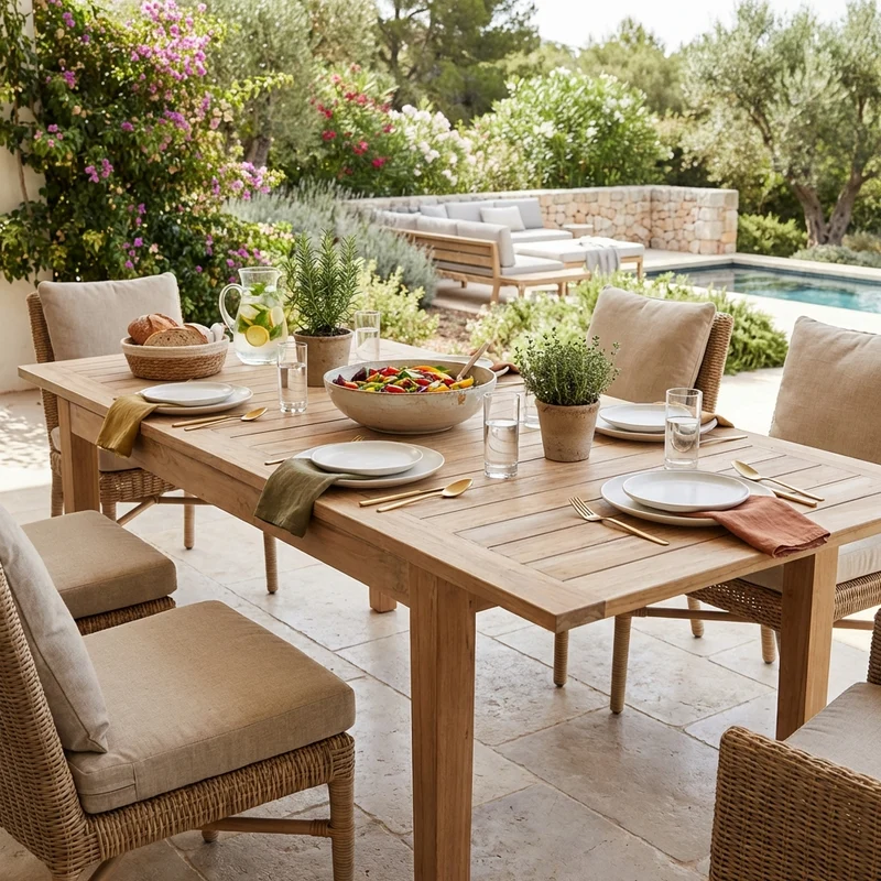 Tavolo da Giardino in Teak Allungabile 150/210x90 - POLDIE