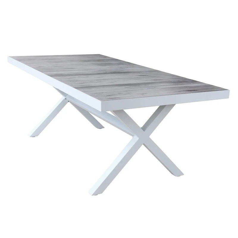 Tavolo da Giardino piano in Ceramica in Alluminio Gress cm 200x100x75 - SALLY